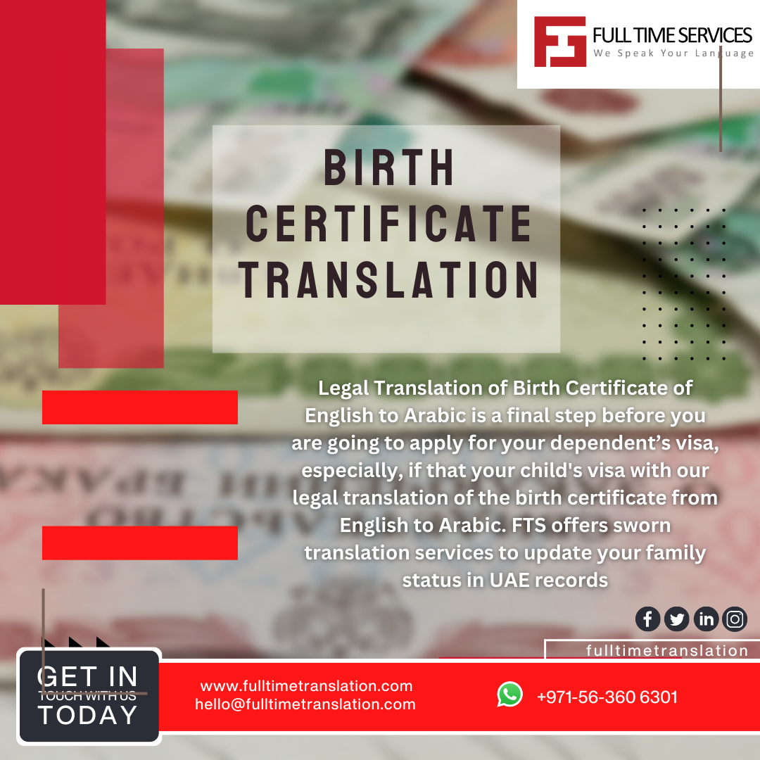 Birth Certificate Translation in Dubai