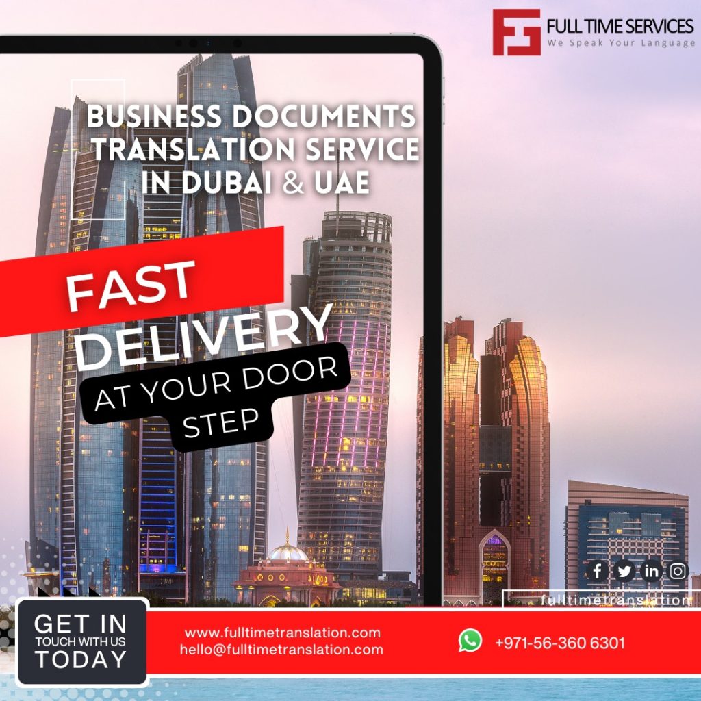 Get Accurate and Reliable Business Translation in Dubai! Become a global player with our exceptional business translation services in Dubai. Communicate effortlessly across languages, enhancing your international presence. Get a free quote today!